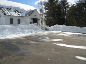 Snowplowed parking lot